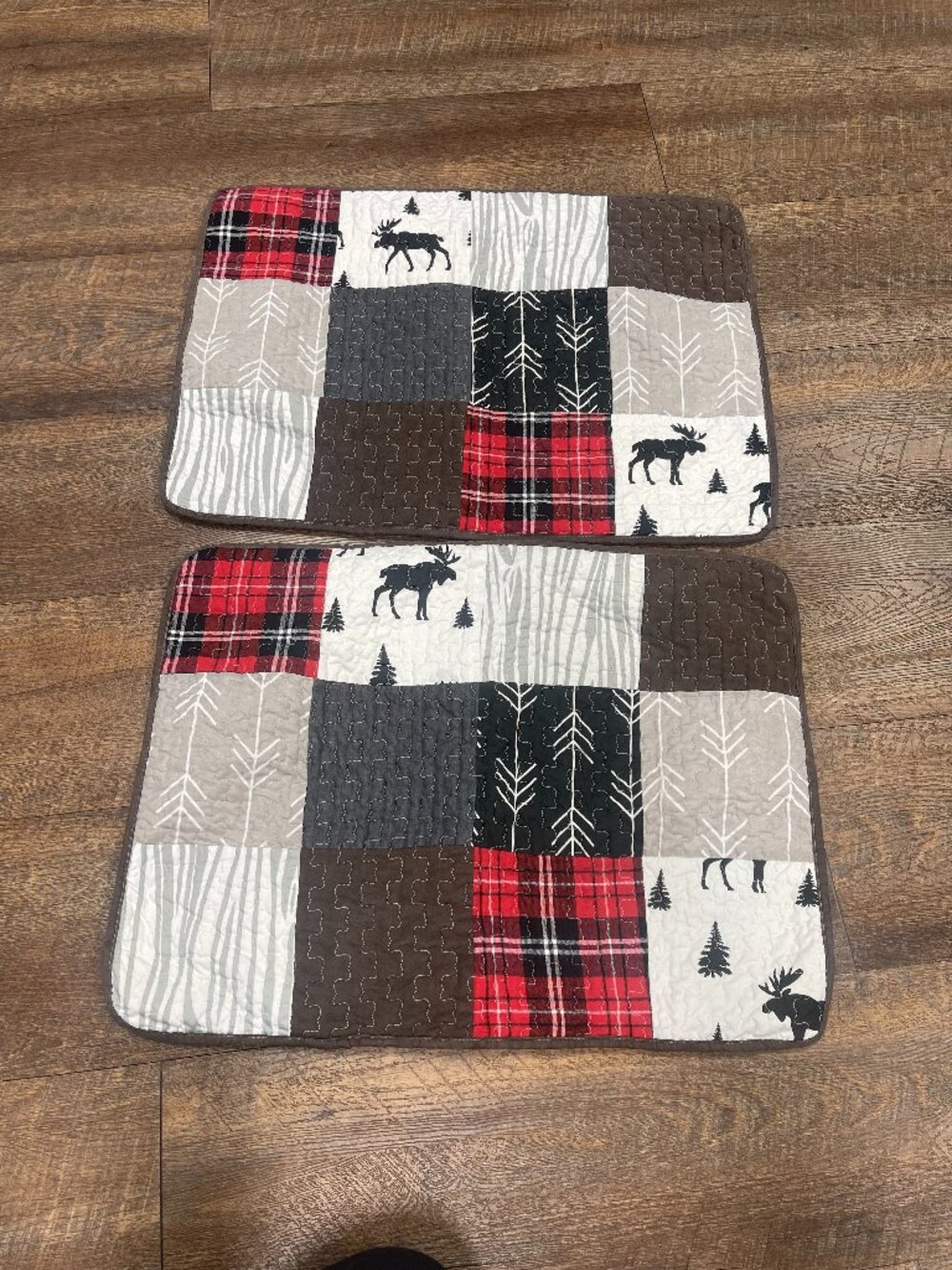 Cozy Line Moose Lodge Quilted Pillow Shams Standard Set of 2